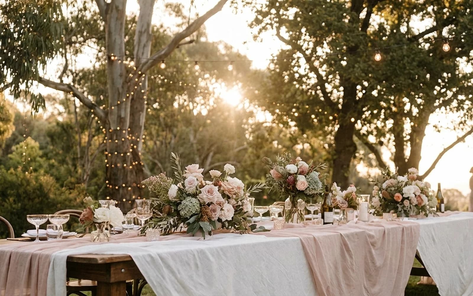 A styled Adelaide Hills garden engagement party at golden hour